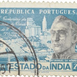 Postal Stamp of India Portugues - Blue Colour 2 Tangas - Used as per Image.