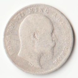 Alternative view of Two Anna 1906 of King Edward VII Silver Coin of British India