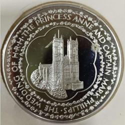 Uk Royal wedding 1973 medallic silver coin with first day cover mint pack ishu