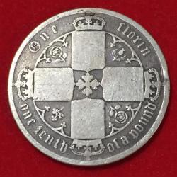 United Kingdom 1 Florin - Victoria 1st portrait; 'Gothic' type Silver Coin #B40