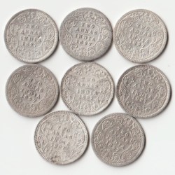 Rare Two Anna 1897 Victoria Empress Silver Coin of British India Coiange Randomly Single Coin given from a Lot
