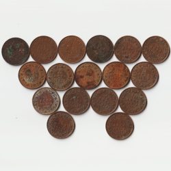 17 Coins Set of 1/12 Anna 1912 to 1936 Cooper Coins of King George V British India Coinage