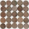 25 Coins Set of One Anna 1930-1946 Different Mints Copper-Nickel Coins of King George VI and George V British India Coinage