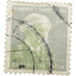 Postal Stamp of India Portugues - Dr. Gama Pinto (AD 1853-1953) - 3 Ries Off-Black & Green Colour -
