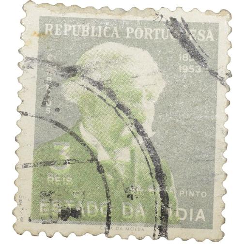 Postal Stamp of India Portugues - Dr. Gama Pinto (AD 1853-1953) - 3 Ries Off-Black & Green Colour -