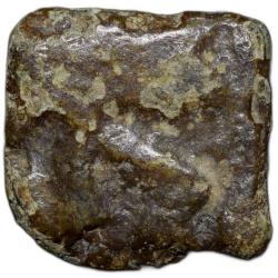 Alternative view of Copper Coin of City-State Bhadravati(1st Cen. BC) with Elephant/Armed Wheel-Tree Railing Rare