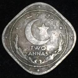 Alternative view of 1951 Pakistan 2 Annas Crescent opens to right Rare Coin Lowest Price #L-90