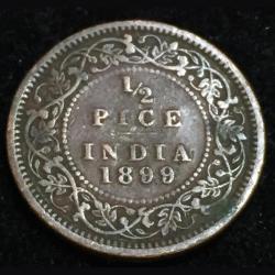 India - British ½ Pice 1899 - Victoria Rare Coin lowest Price #L-48