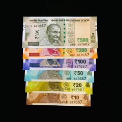 Rs 10 to 500 Solid India Banknote Set 687687 Gem UNC Unique Set