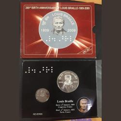 Alternative view of 200 th Birth Anniversary Of Louis Braill ( Unc set) Kolkata mint
