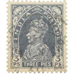 Postal Stamp of George VI Grey Colour 3 Pies Used Condition as per Image.
