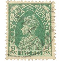 Postal Stamp of George VI Green Colour 9 Pies Used Condition as per Image.
