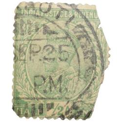 Postal Stamp of George V Green Colour 1/2 Anna Used Condition as per Image.