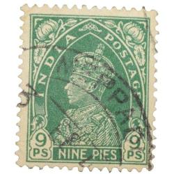 Postal Stamp of George VI Green Colour 9 Pies Used Condition as per Image.