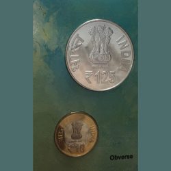 Alternative view of 125th Birth Anniversary Of Dr.S.Radhakrishnan Unc Set Kolkatta mint 2 coin set