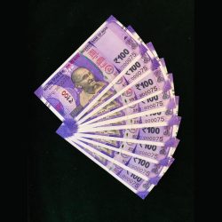Rs 100 India Banknote Issue Low serial Number Set of 10 Notes Low Serial 000075 GEM UNC Unique