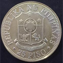 Alternative view of 1976 Philippines 25 Piso FAO , Commemorative issue F.A.O.Composition Silver (.500) Weight 25 g Diameter 38 mm # sku 1
