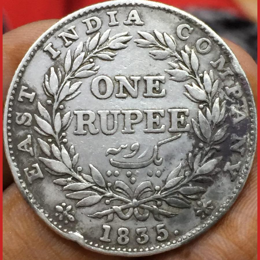 Rare One Rupees 1835 William (East india company) Of Silver Coin # sku N 3