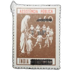 Postal Stamp of India Portugues - Assistencia Publica Cancelled and Over Printed Brown 7 New Paise b
