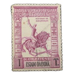 Postal Stamp of India Portugues - Purple 1 Tanga Used as per Image.
