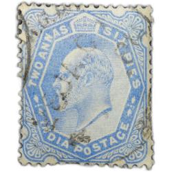 Postal Stamp of Edward VII 2 Annas 6 Pies Blue Colour Used Condition as per Image.