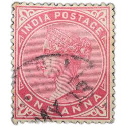 Postage Stamp of Victoria Queen Dull Pink Colour 1 Anna Used Condition as per Image.