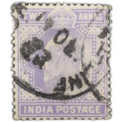 Postal Stamp of Edward VII 2 Annas Purple Colour Used Condition as per Image.