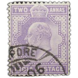 Postal Stamp of Edward VII 2 Annas Purple Colour Used Condition as per Image.