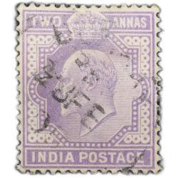 Postal Stamp of Edward VII 2 Annas Purple Colour Used Condition as per Image.