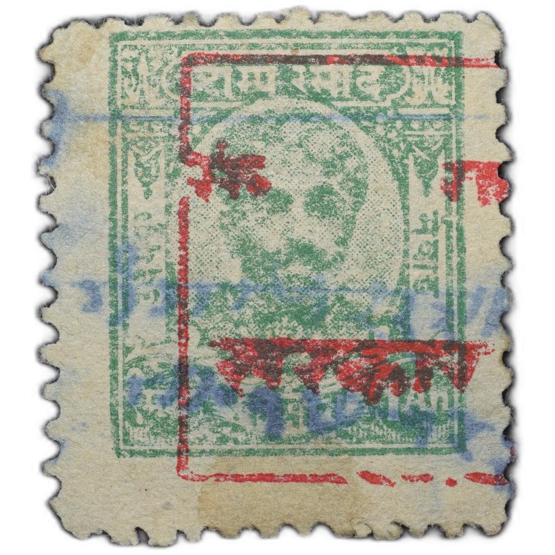 Revenue Stamp of Udaipur State - Green Colour 1 Anna - Used Condition as per Image.