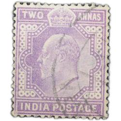 Postal Stamp of Edward VII 2 Annas Purple Colour Used Condition as per Image.