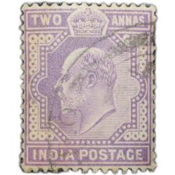 Postal Stamp of Edward VII 2 Annas Purple Colour Used Condition as per Image.