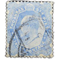 Postal Stamp of Edward VII 2 Annas 6 Pies Blue Colour Used Condition as per Image.