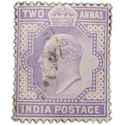 Postal Stamp of Edward VII 2 Annas Purple Colour Used Condition as per Image.