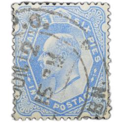 Postal Stamp of Edward VII 2 Annas 6 Pies Blue Colour Used Condition as per Image.