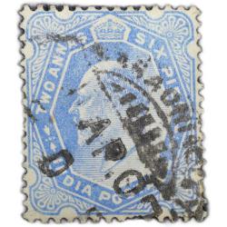 Postal Stamp of Edward VII 2 Annas 6 Pies Blue Colour Used Condition as per Image.