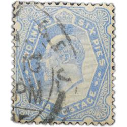 Postal Stamp of Edward VII 2 Annas 6 Pies Blue Colour Used Condition as per Image.