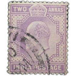 Postal Stamp of Edward VII 2 Annas Purple Colour Used Condition as per Image.