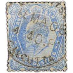 Postal Stamp of Edward VII 2 Annas 6 Pies Blue Colour Used Condition as per Image.