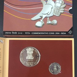 150 Years Of Telecommunications (Unc Set ) Kollatta Mint 2 coin set