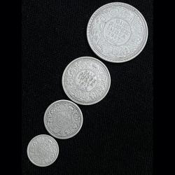Full set,4 silver coin set , one rupee, Half Rupee , 1/4 Rupee and two anna , year : 1917 , George v