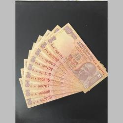 Extremely rare issue in 10rs semi fancy set 000101 to 000909.. only 3 prefix comes in 2016 issue. 😍😍