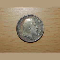 Alternative view of Tonning Silver coin of British india 1/4 Rupee India Edward # year: 1908