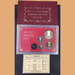 1985 proof set indira Gandhi 4 pcs set rare with card box and certificate top condition