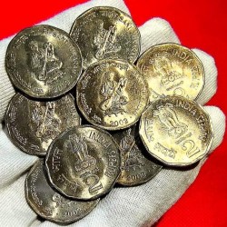 2 Rs Scare Coin Sant Tukaram ji Gem Bunc Condition 2002 Year 1Pcs Given