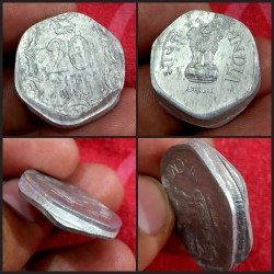 20 Paisa Aluminium 1986 Major DIE CAP Error **RARE** High Grade.