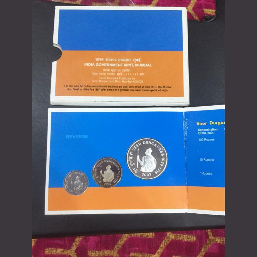 Veer durga daas (UNC set) 3 coin set. Mumbai mint ishu set - Image 2