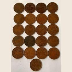 Alternative view of BRITISH INDIA 🇮🇳 Copper 1/4aana 21 DIFFERENT YEARS SET GEORGE V. & Vl