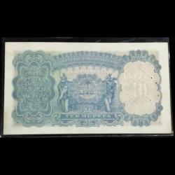 Alternative view of 10 Rupees Bank Note of King George VI signed by J.b Taylor GEM UNC CONDITION