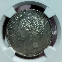 Alternative view of EAST INDIA 1840 VICTORIA QUEEN ONE RUPEES NGC